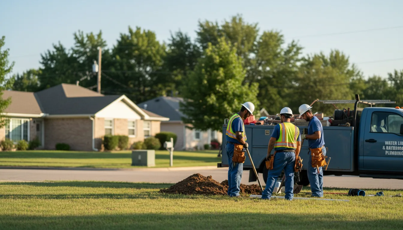 Residential water line and bathroom plumbing service in Wellington, OH